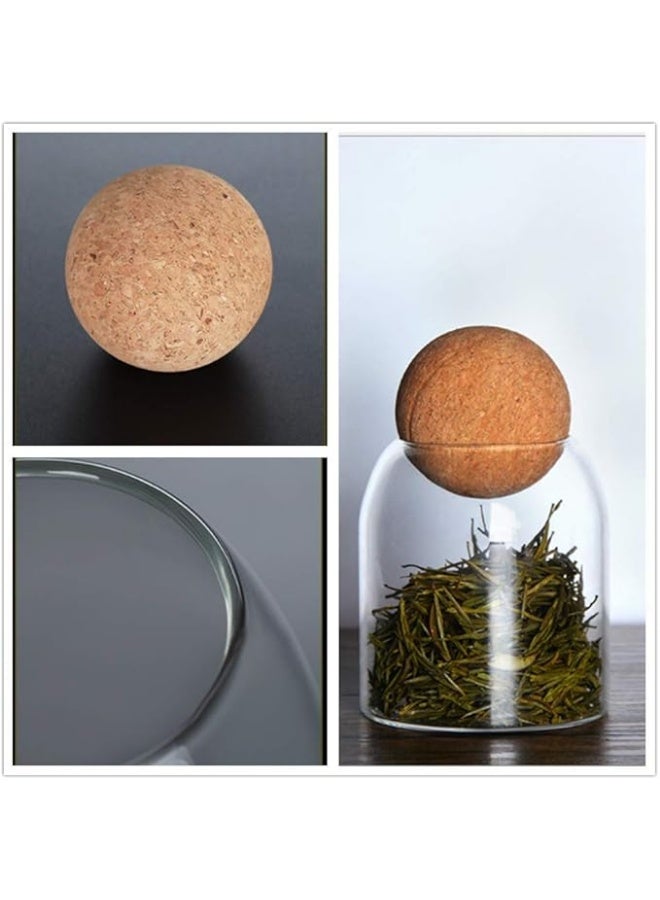 zoba A glass jar with a small wooden lid, for storing food, sweets, sugar, coffee, tea, spices, and salt, set of two, 500 ml - Image 2